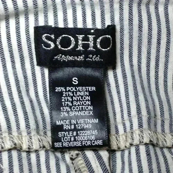 SoHo Apparel, Inc. Small Stripped Pants; Collegiate, Ivy League, Preppy, Comfort - Picture 4 of 4